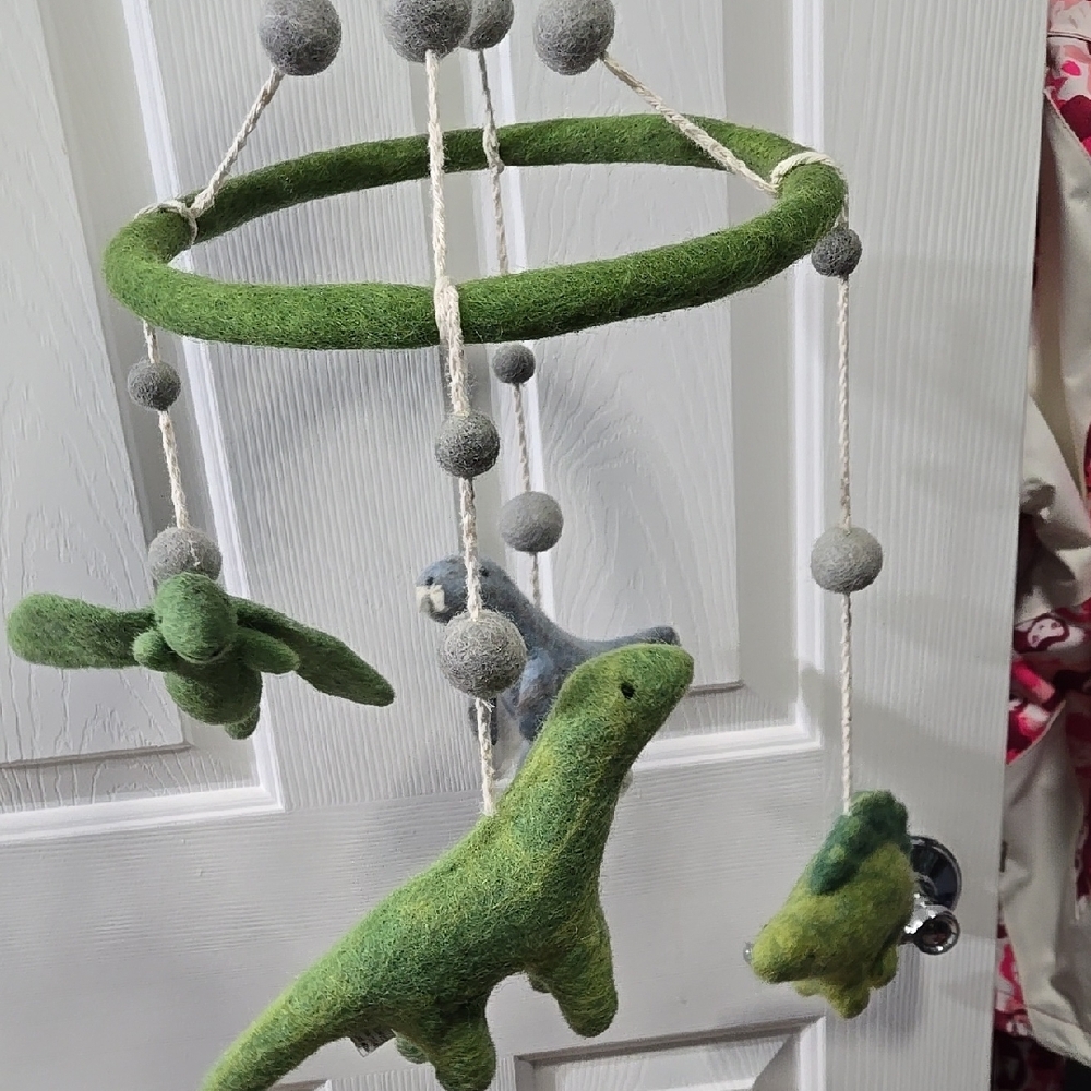 Green Dinosaur Baby Mobile